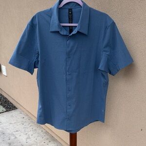 lululemon athletica Men's Blue Casual Button-Down Shirt